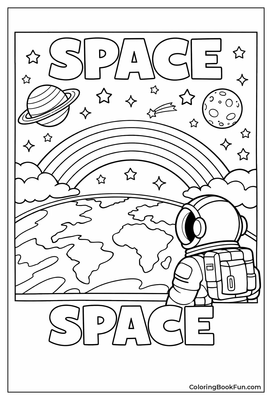 Astronaut Views Earth Rainbow