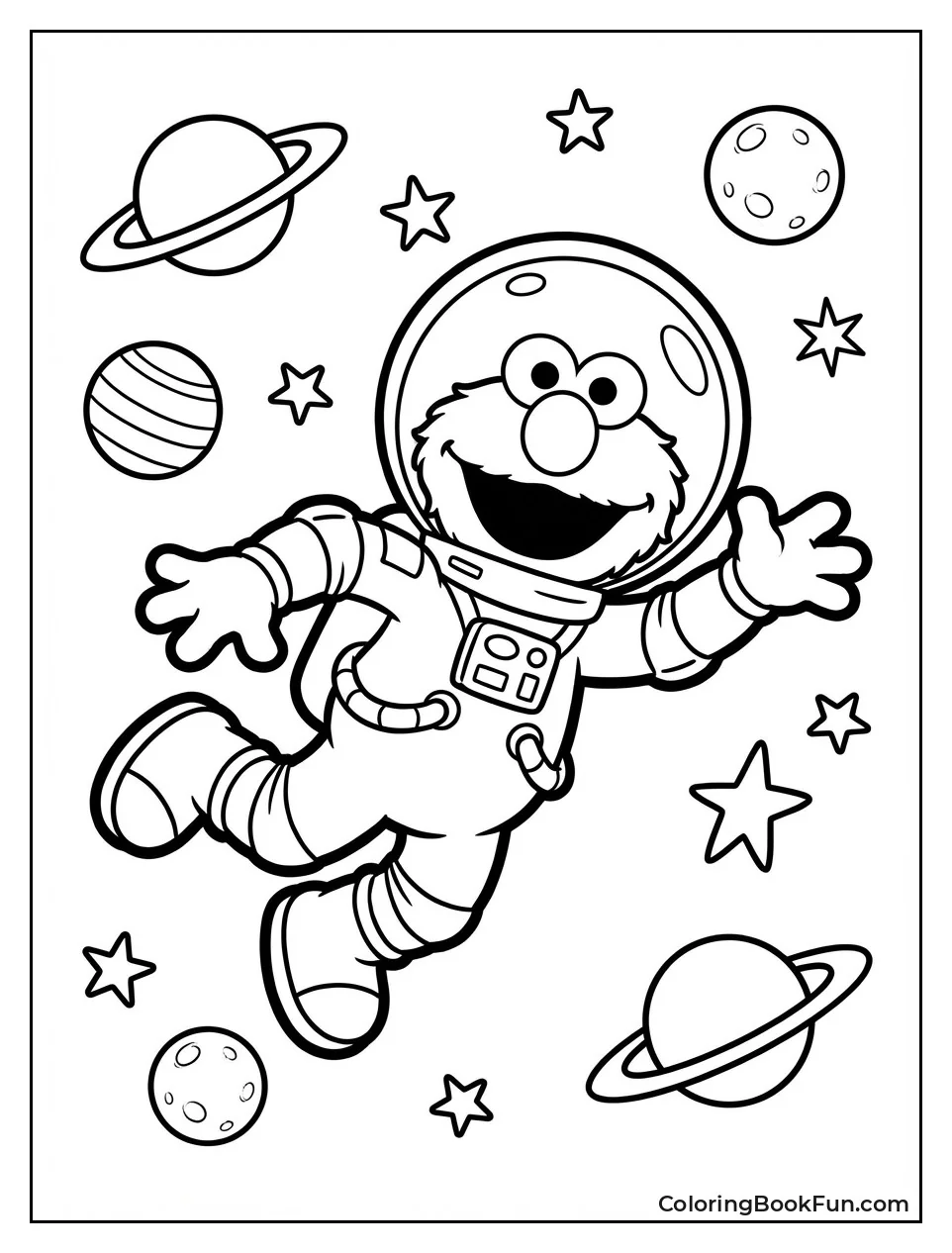 Astronaut Elmo Floats in Space