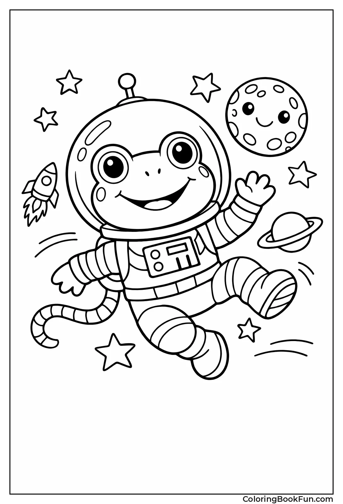 Astronaut Frog Floats in Space