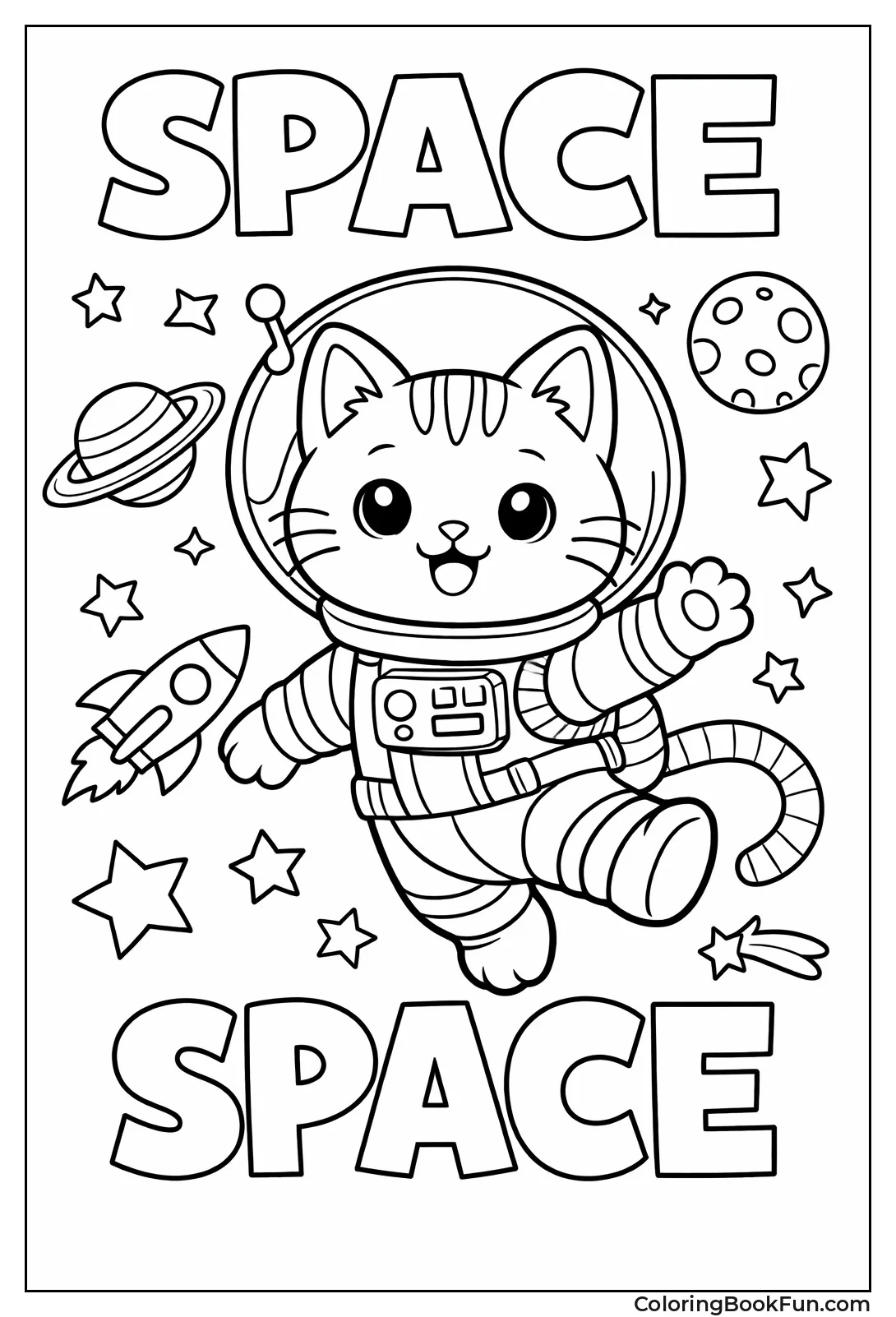 Astronaut Kitten Floating