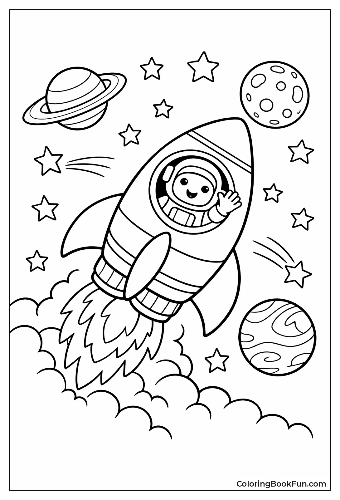 Astronaut Waves from Rocket