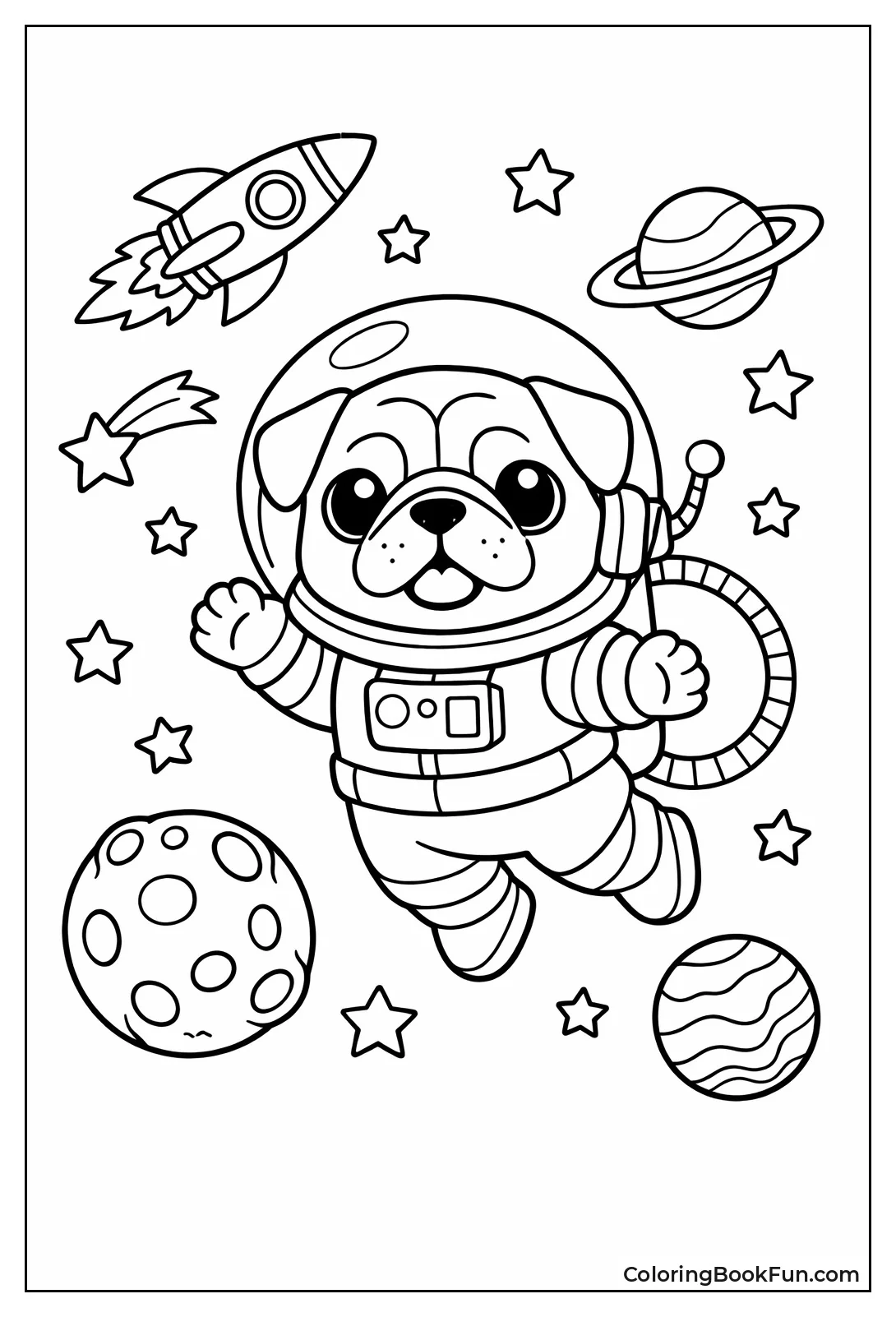 Astronaut Pug Floating High