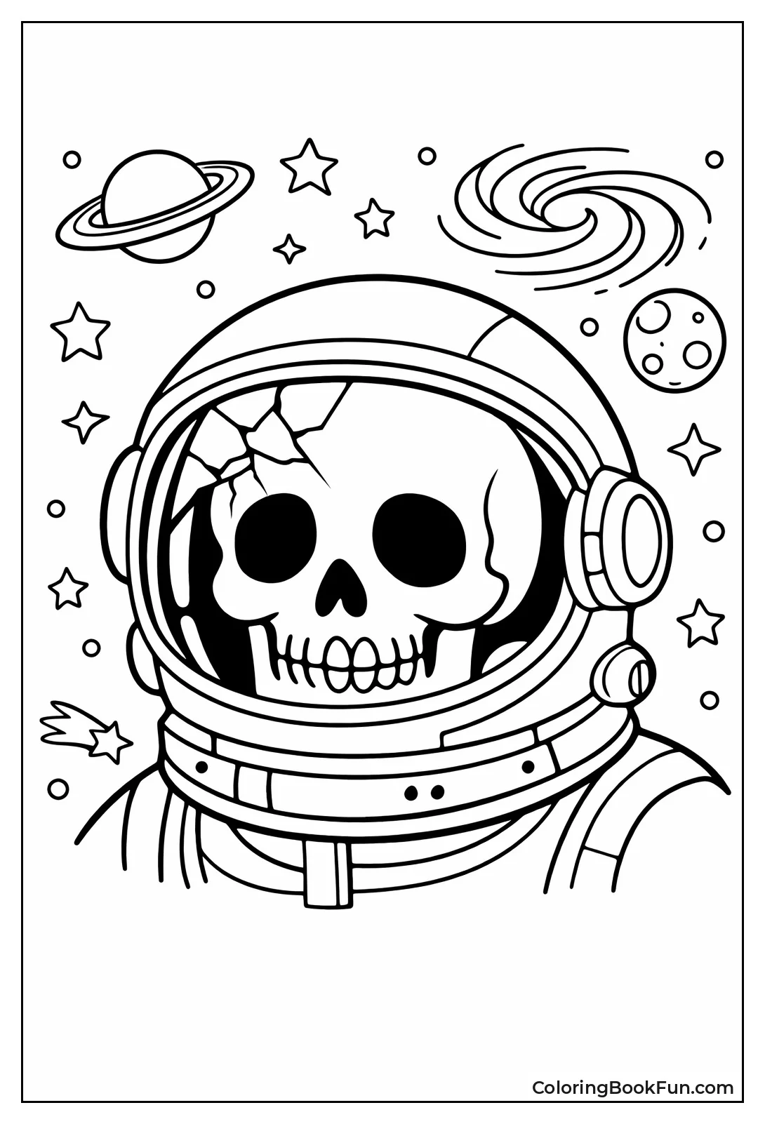 Astronaut Skull in Cracked Helmet