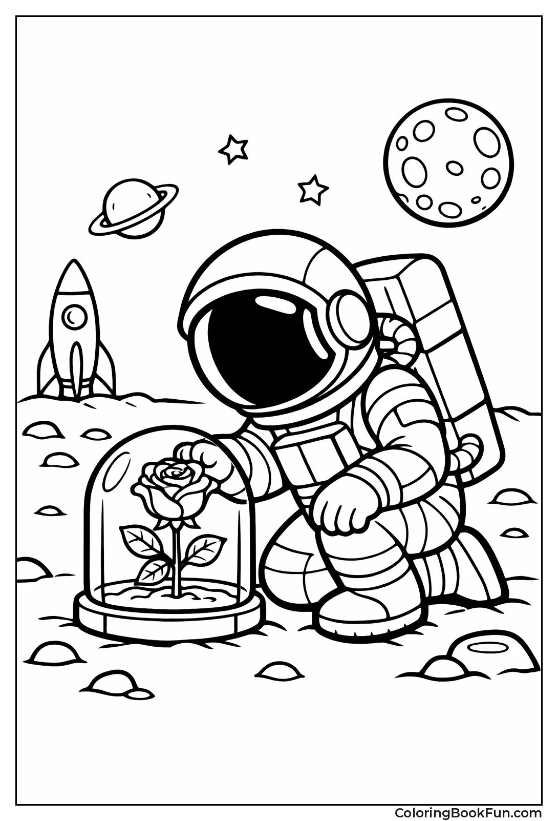 Astronaut Tending Rose