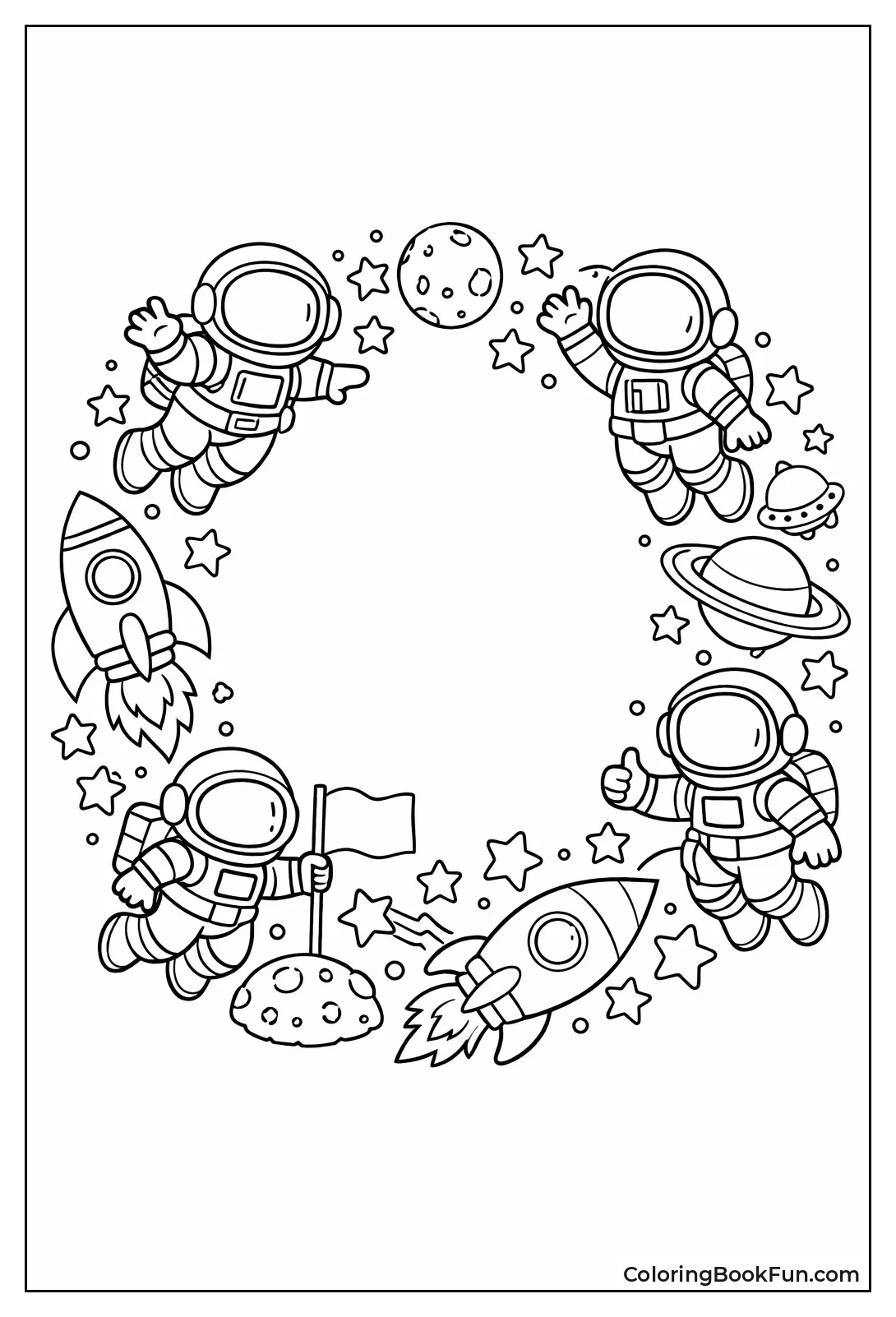 Wreath of Astronauts and Rockets
