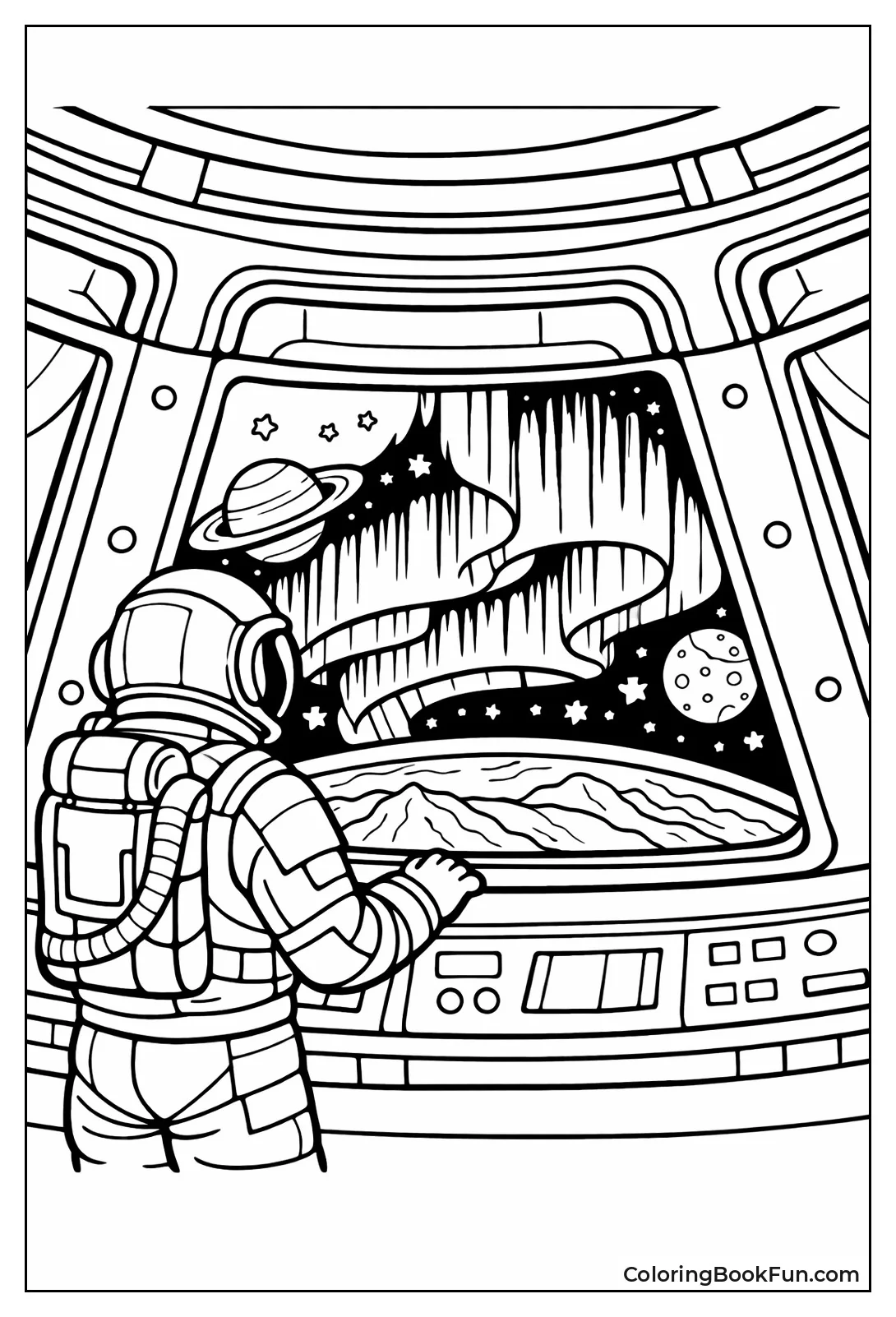 Astronaut Watching Space Aurora