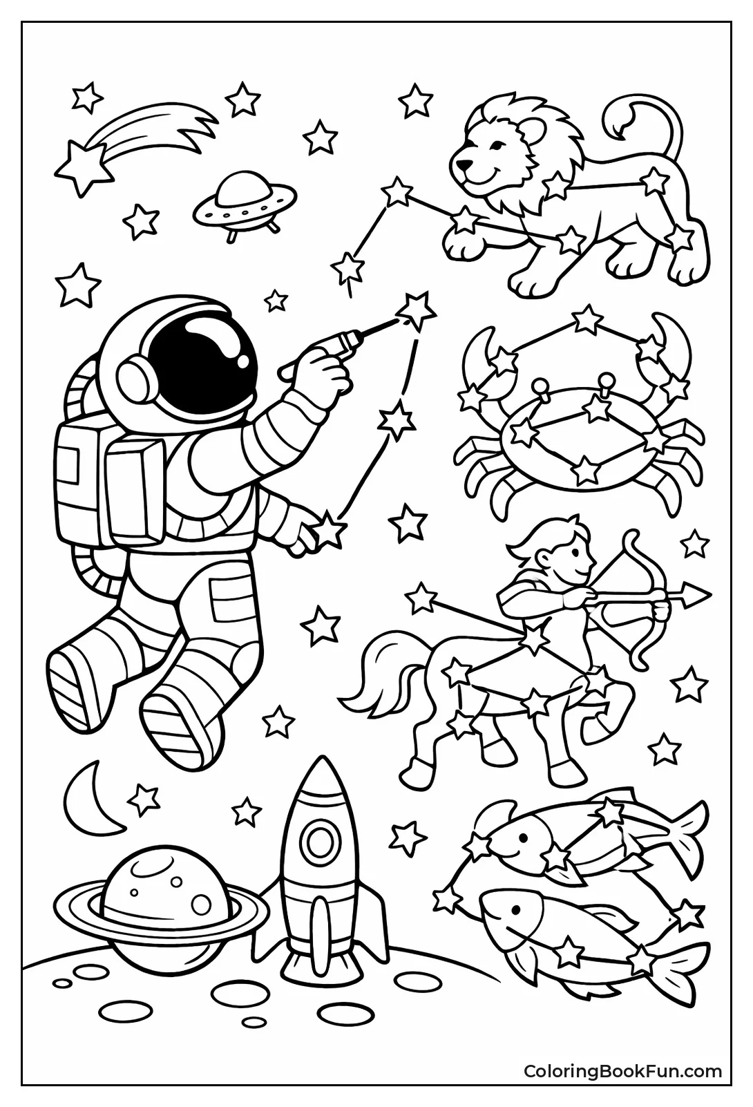 Astronaut Connecting Constellations