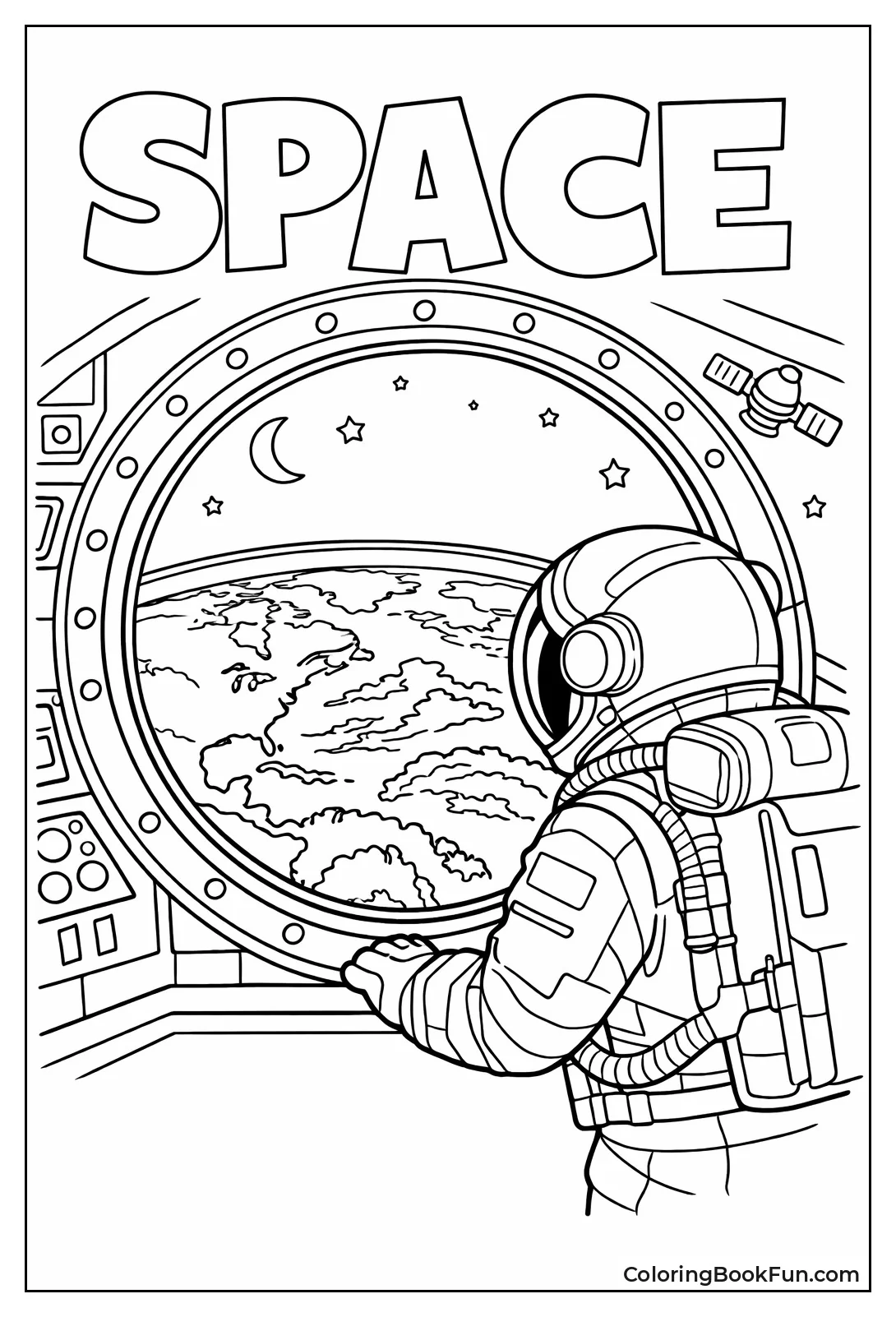 Astronaut Viewing Earth Window