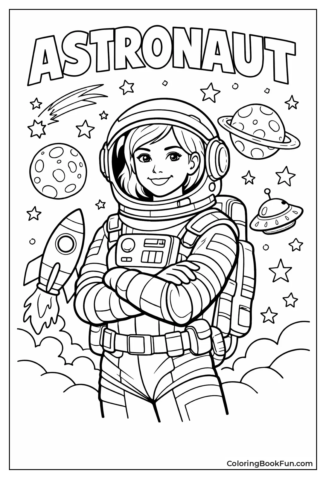 Confident Female Astronaut Smiling