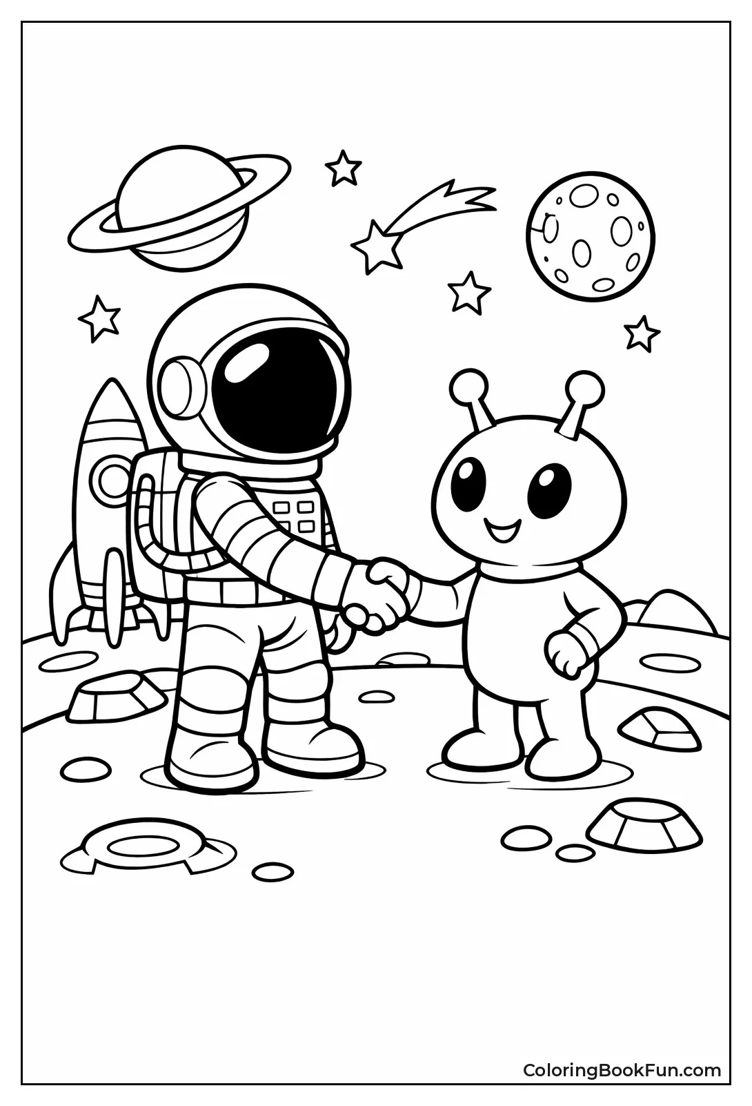 Astronaut Shaking Alien Hand