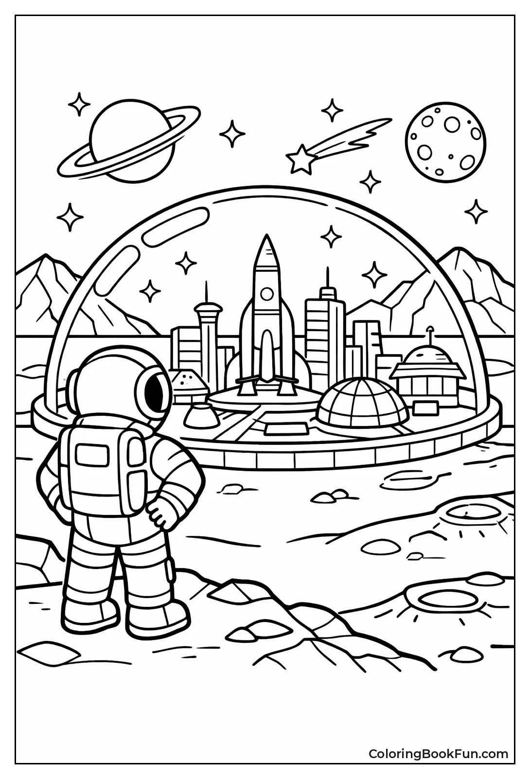 Astronaut Viewing Mars City