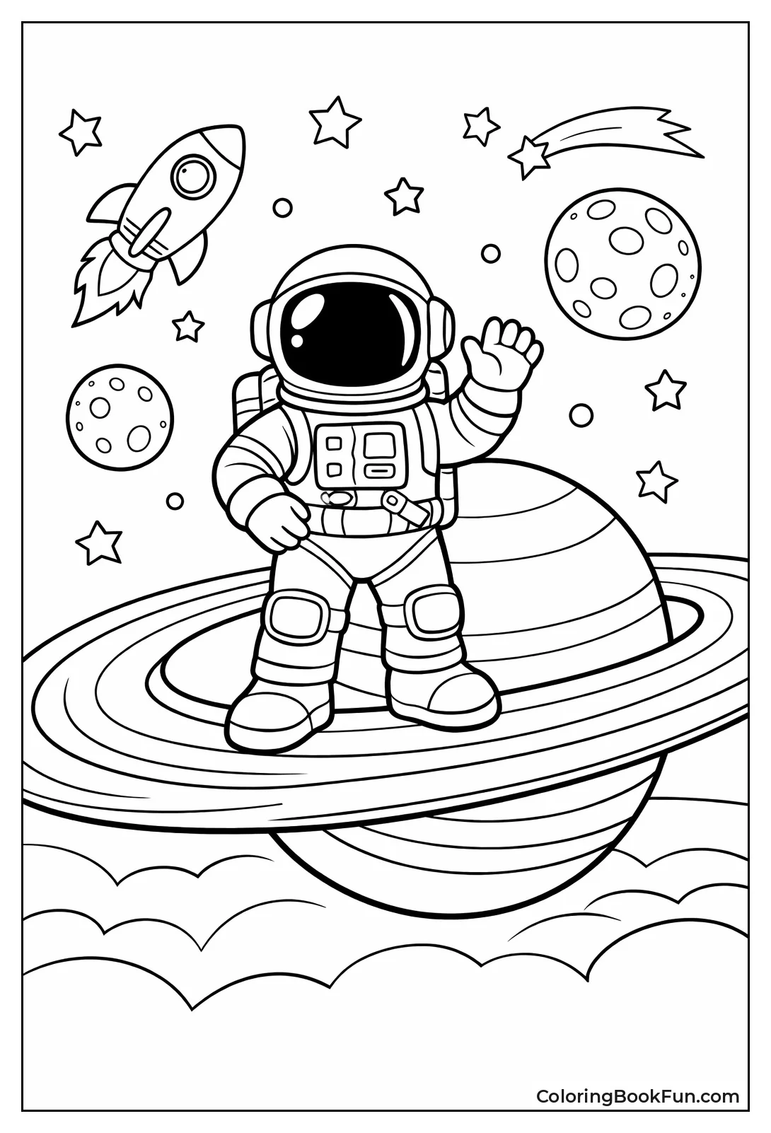 Astronaut on Saturn Rings