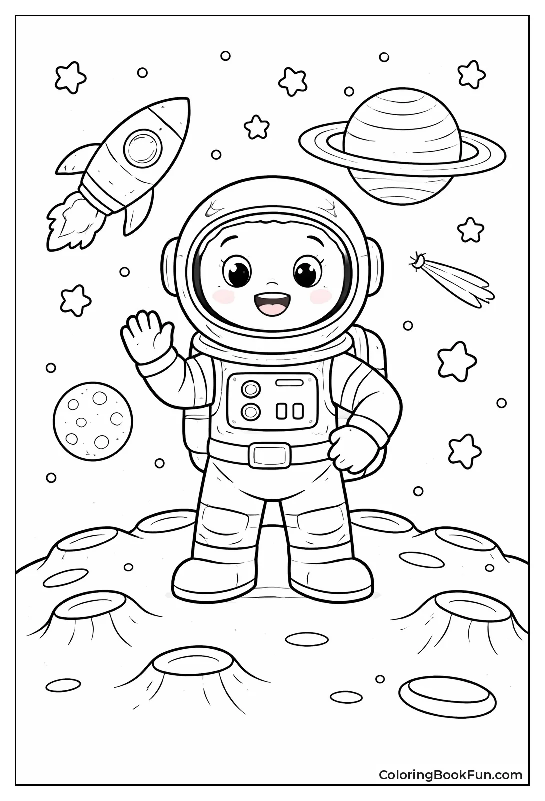 Smiling Astronaut in Spacesuit