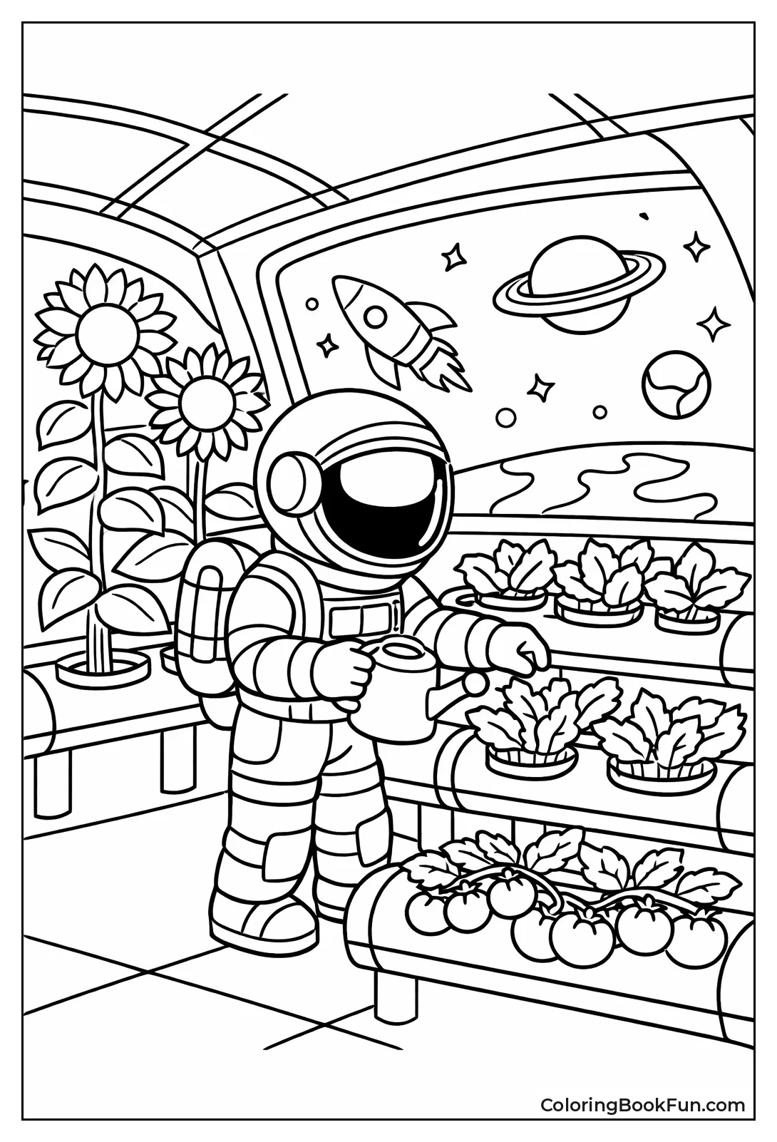 Astronaut Growing Plants in Space