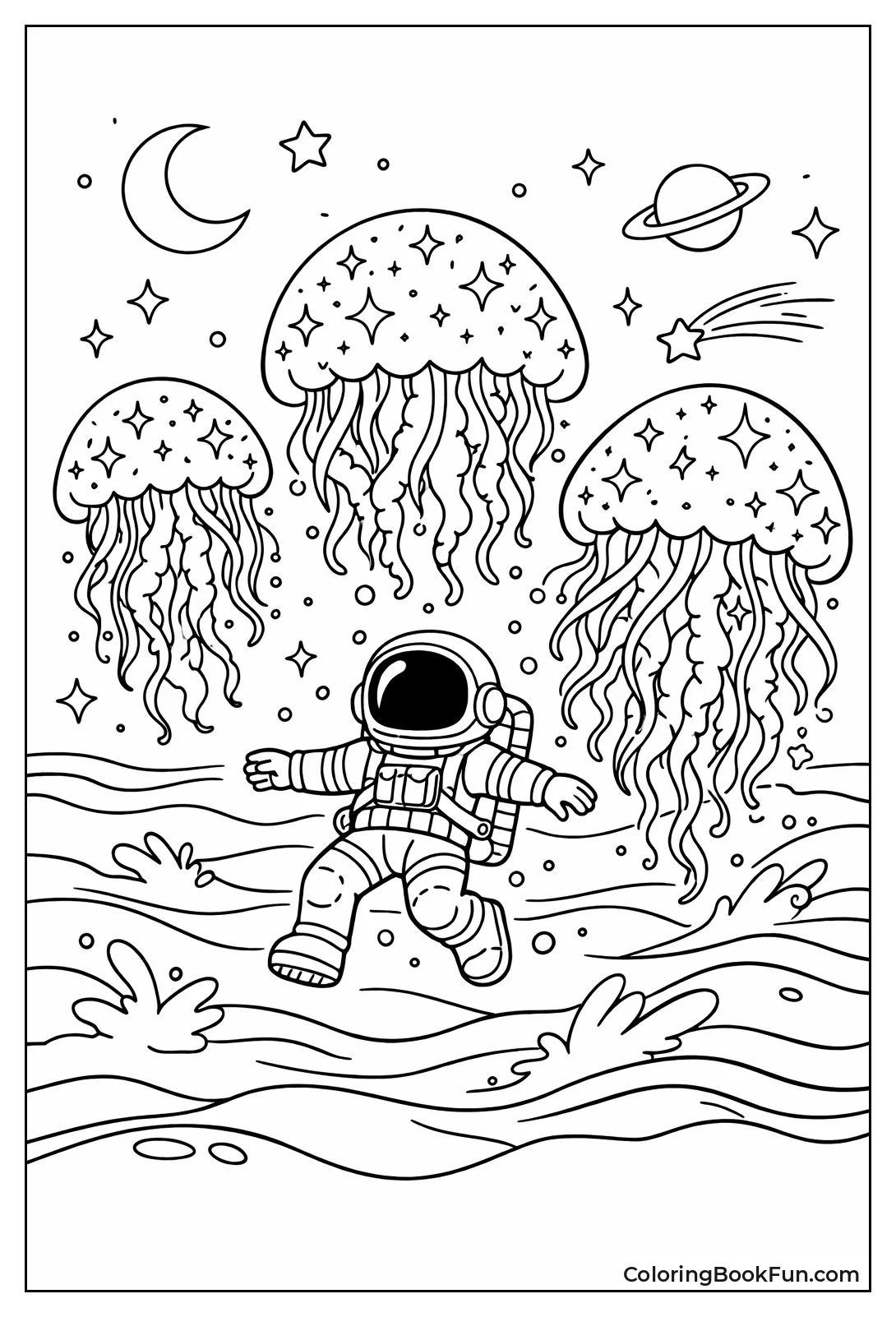 Astronaut with Stardust Jellyfish