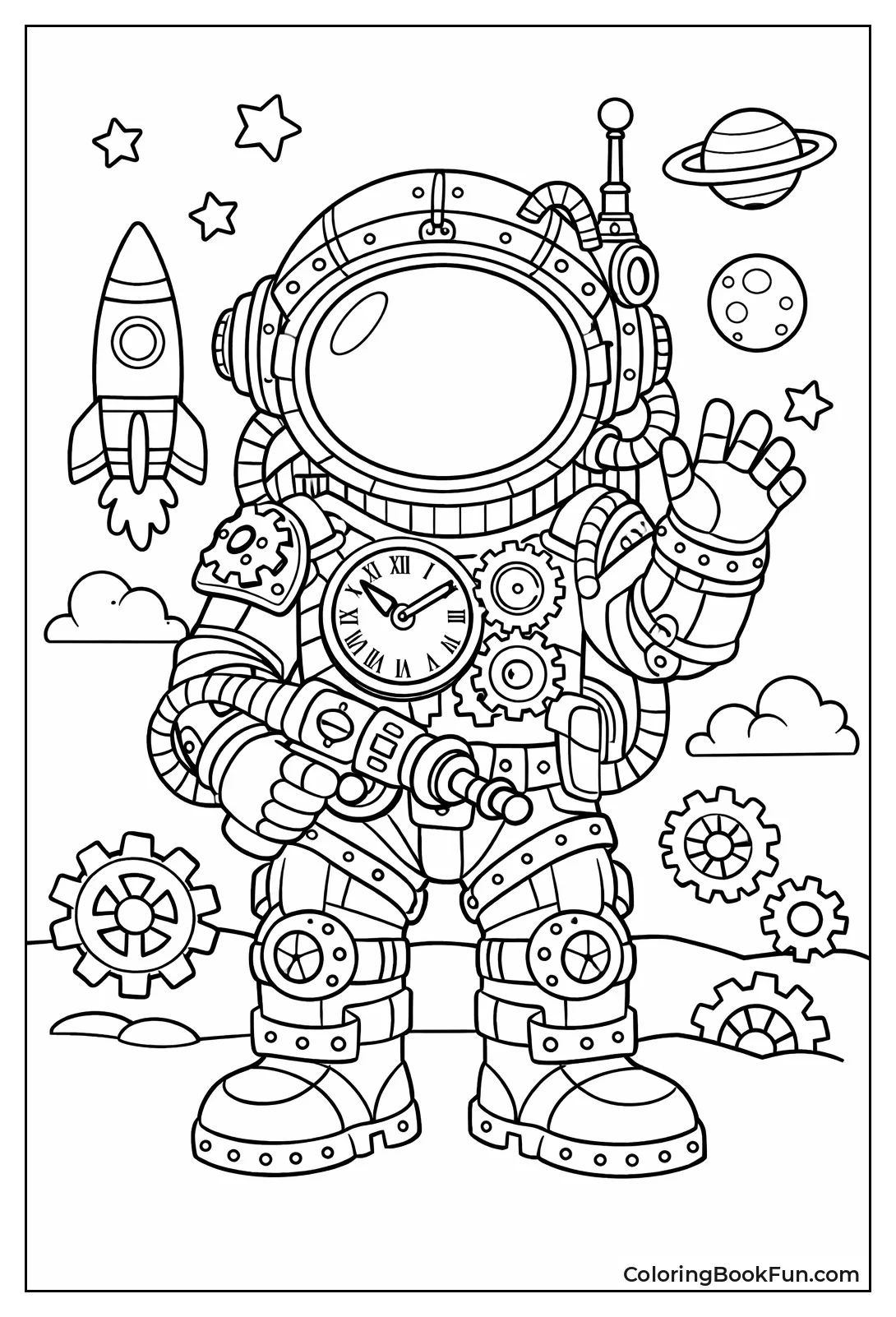 Steampunk Astronaut with Gears