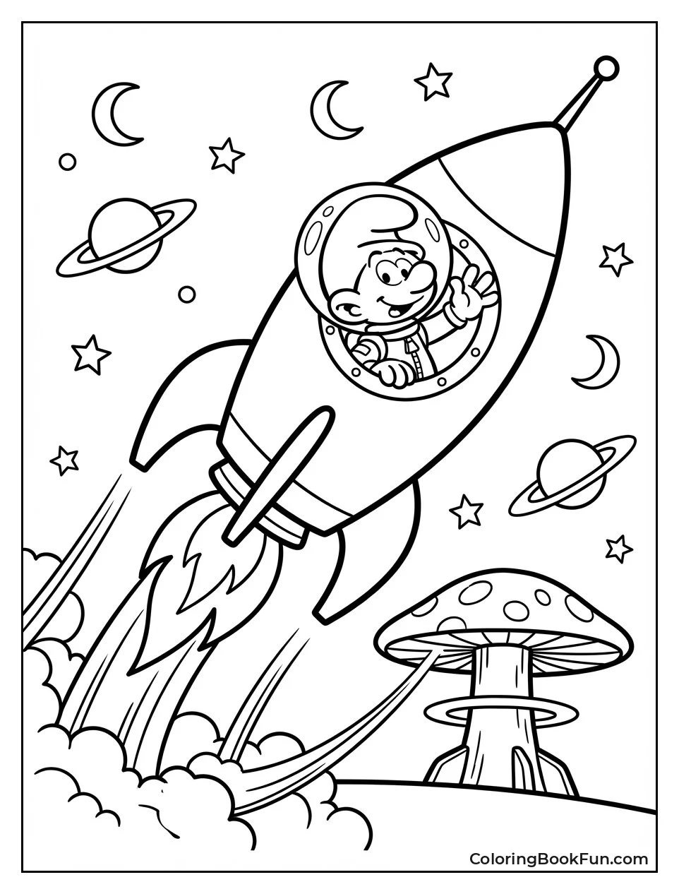 Astrosmurf Blasts off Rocket