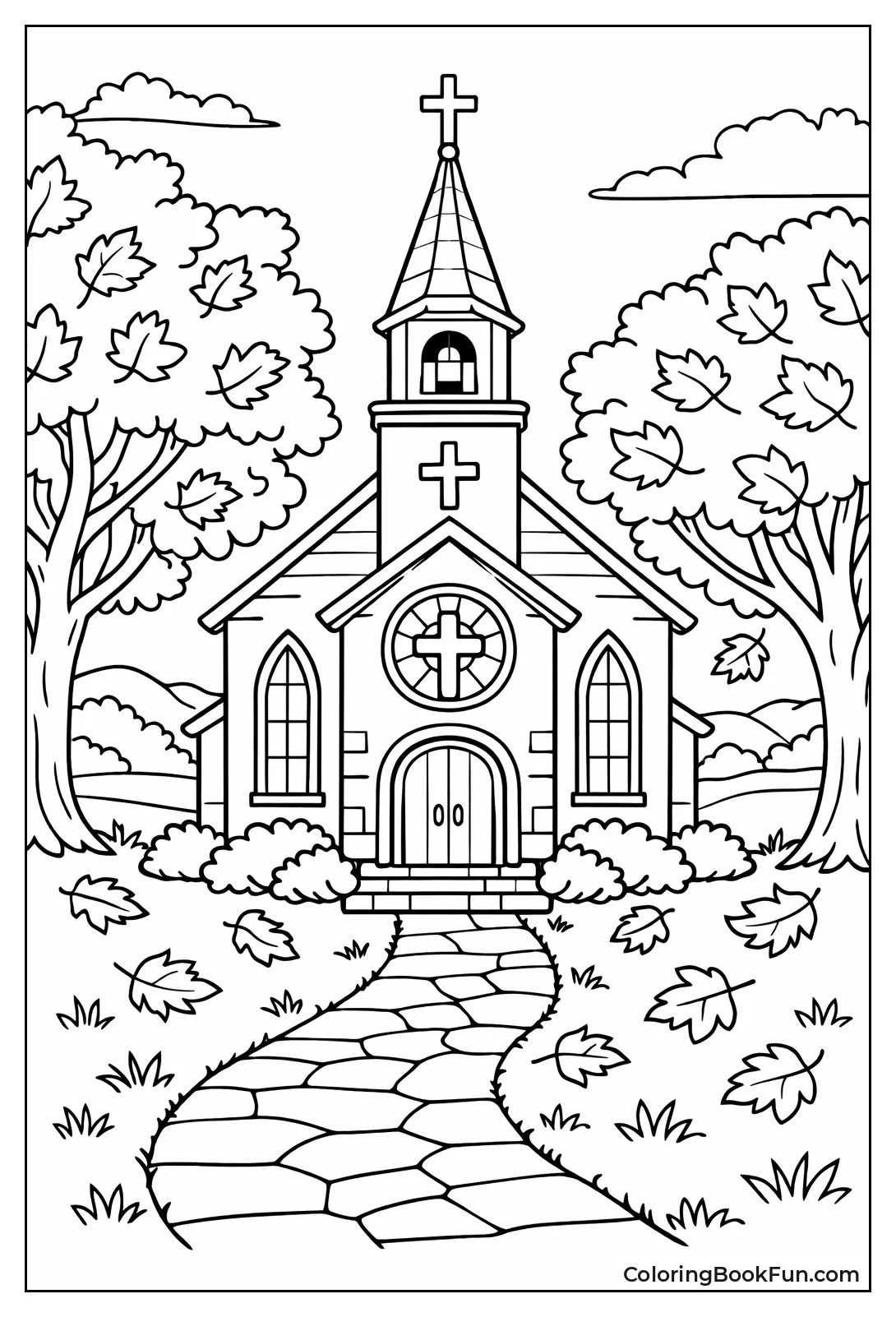 Church in Autumn Leaves