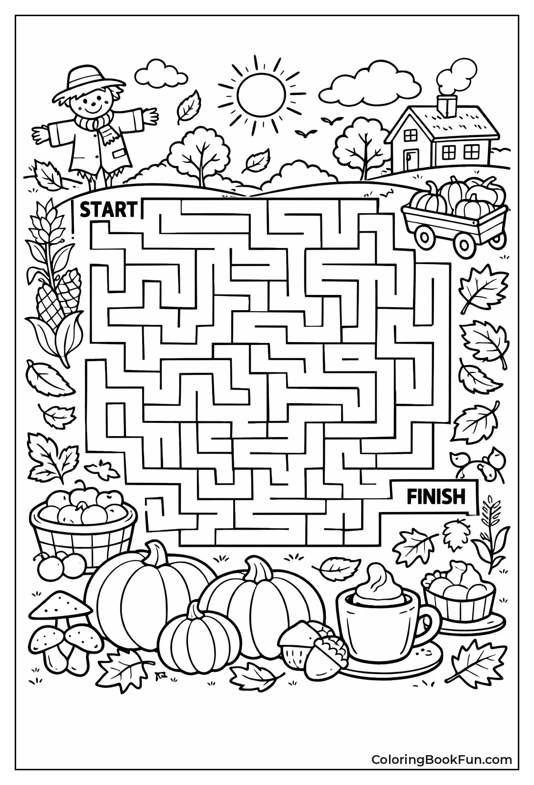 Leaves Cover Autumn Maze