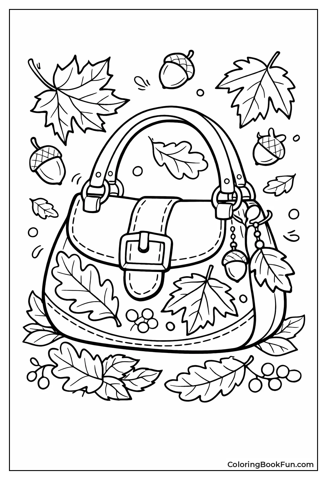 Handbag with Fall Leaves