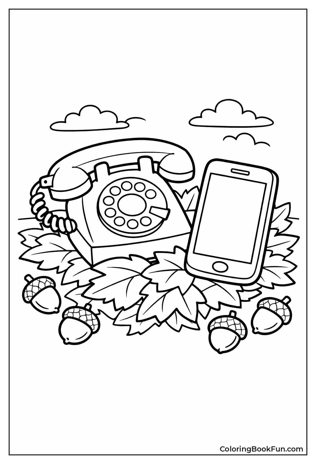 Phone Rests on Leaves