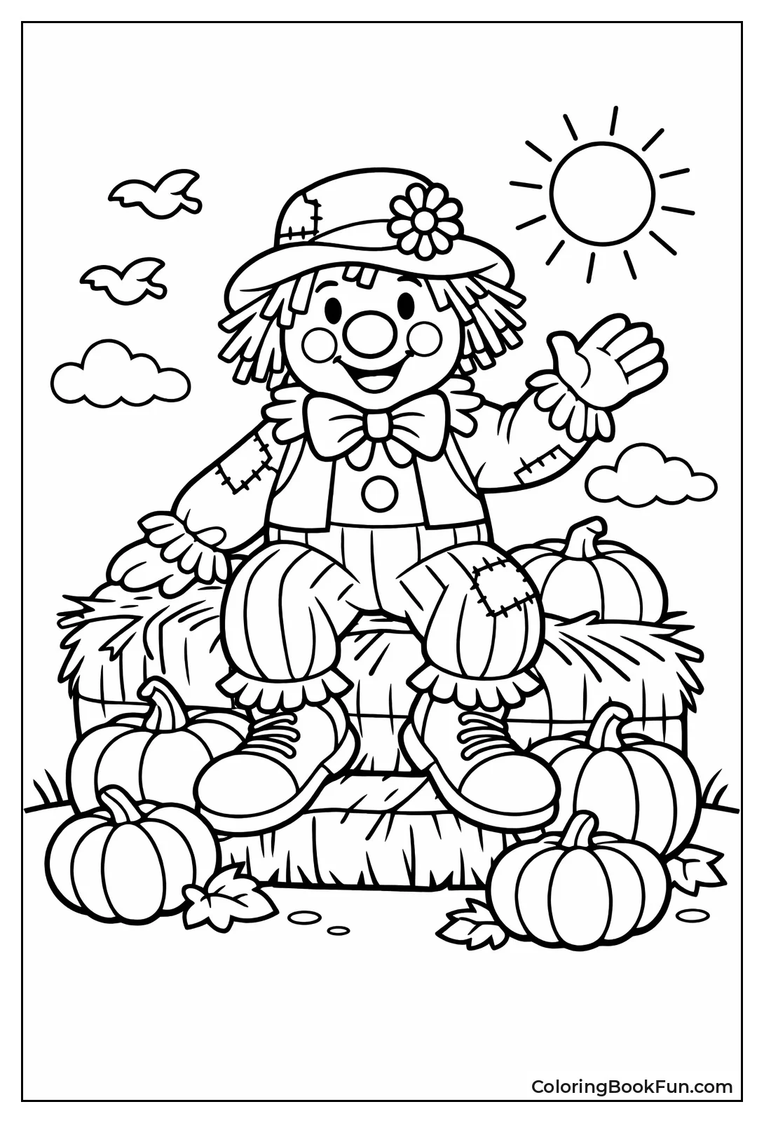 Scarecrow Clown on Hay