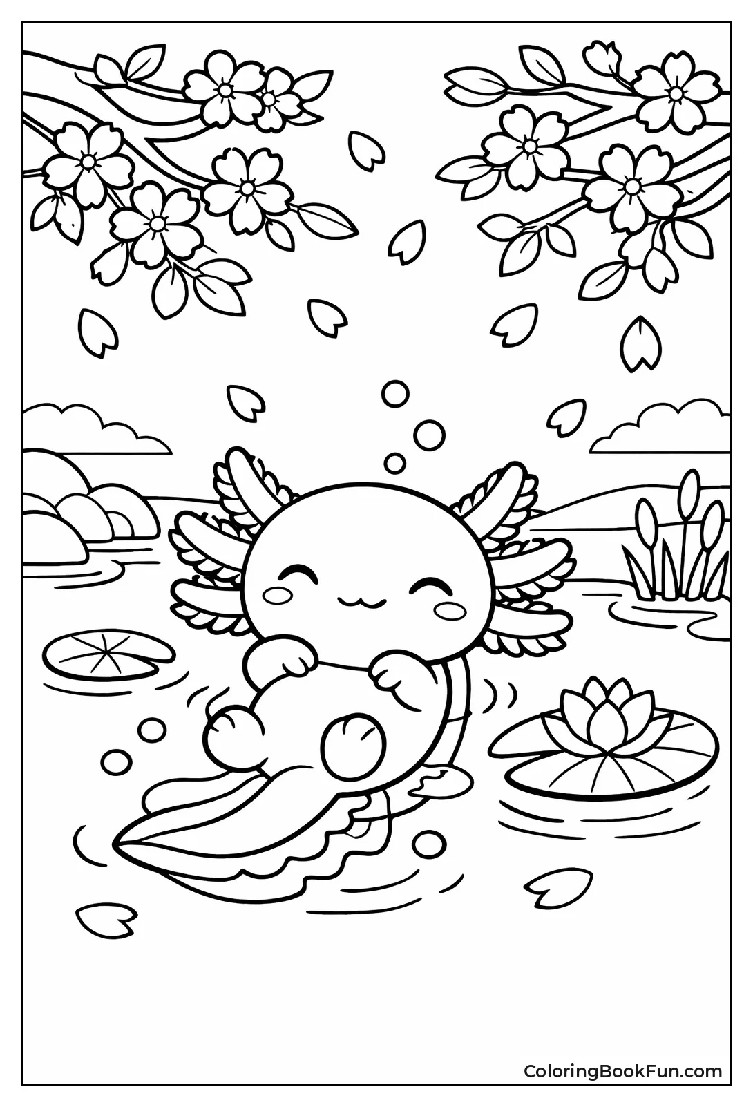 Axolotl under Cherry Blossoms