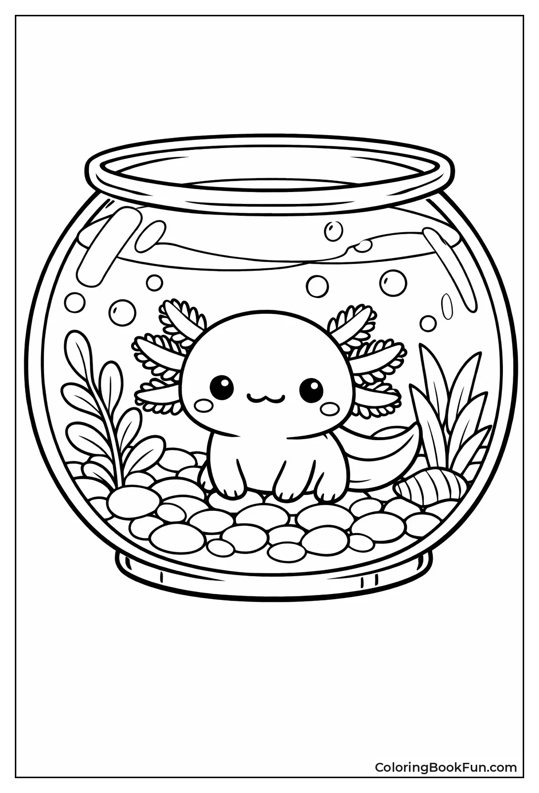 Axolotl in Glass Bowl