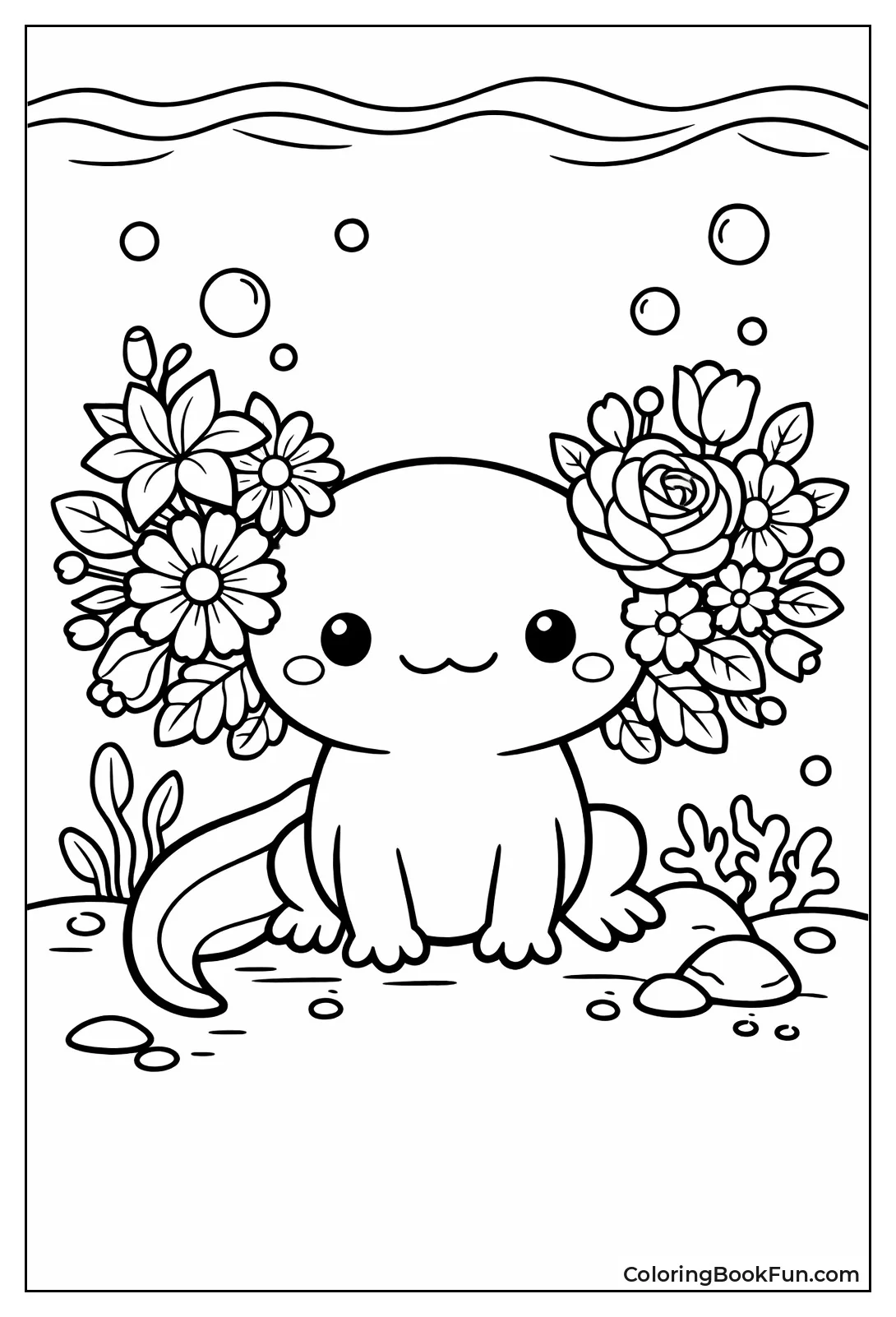 Axolotl with Floral Gills