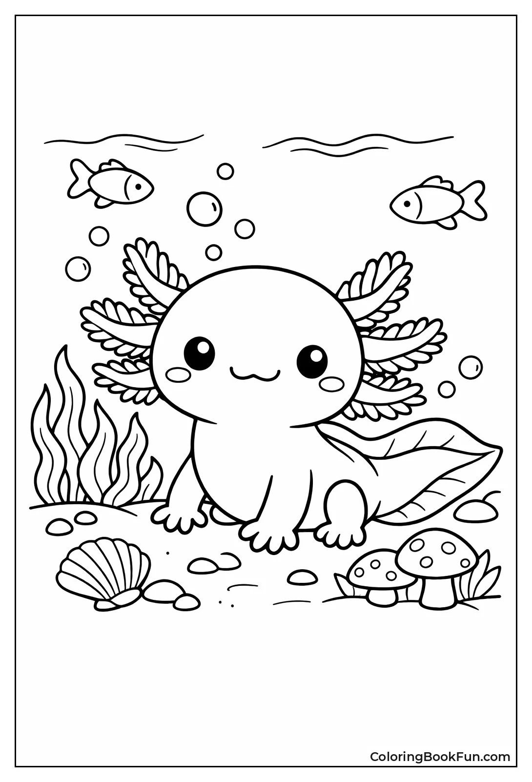 Detailed Axolotl Salamander Pose