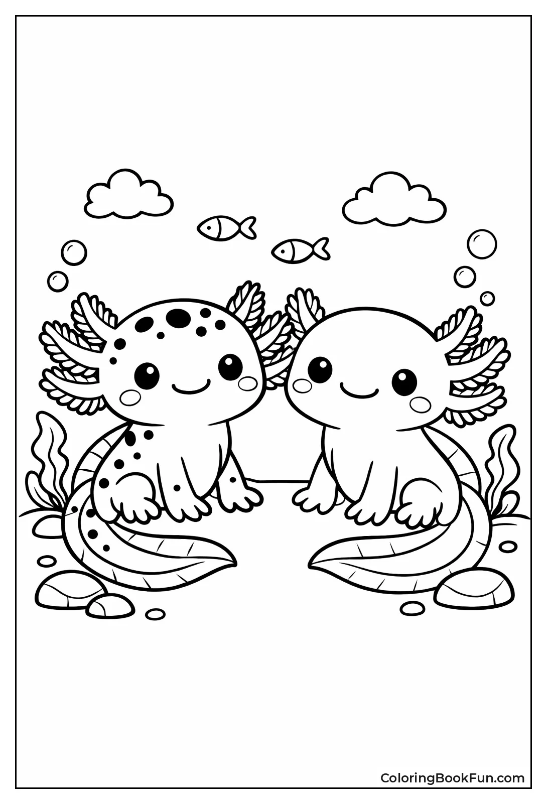 Wild and Leucistic Axolotls