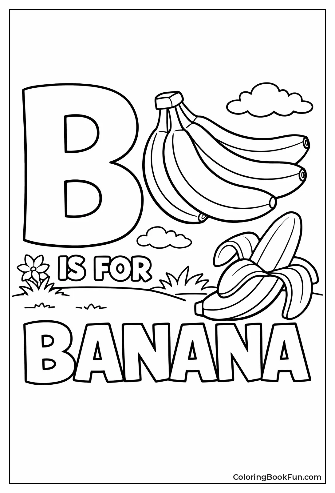 Letter B Holds Big Banana