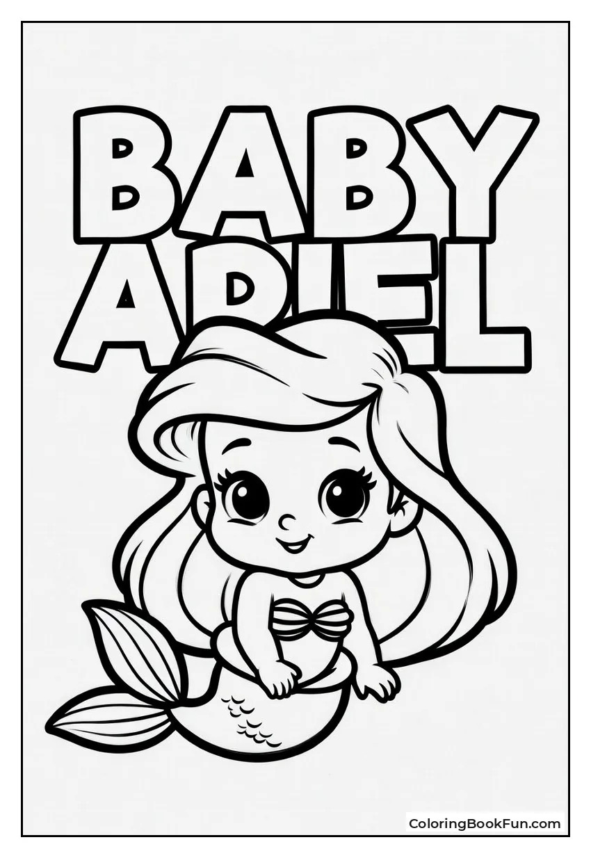 Cute Baby Mermaid Ariel Smiles