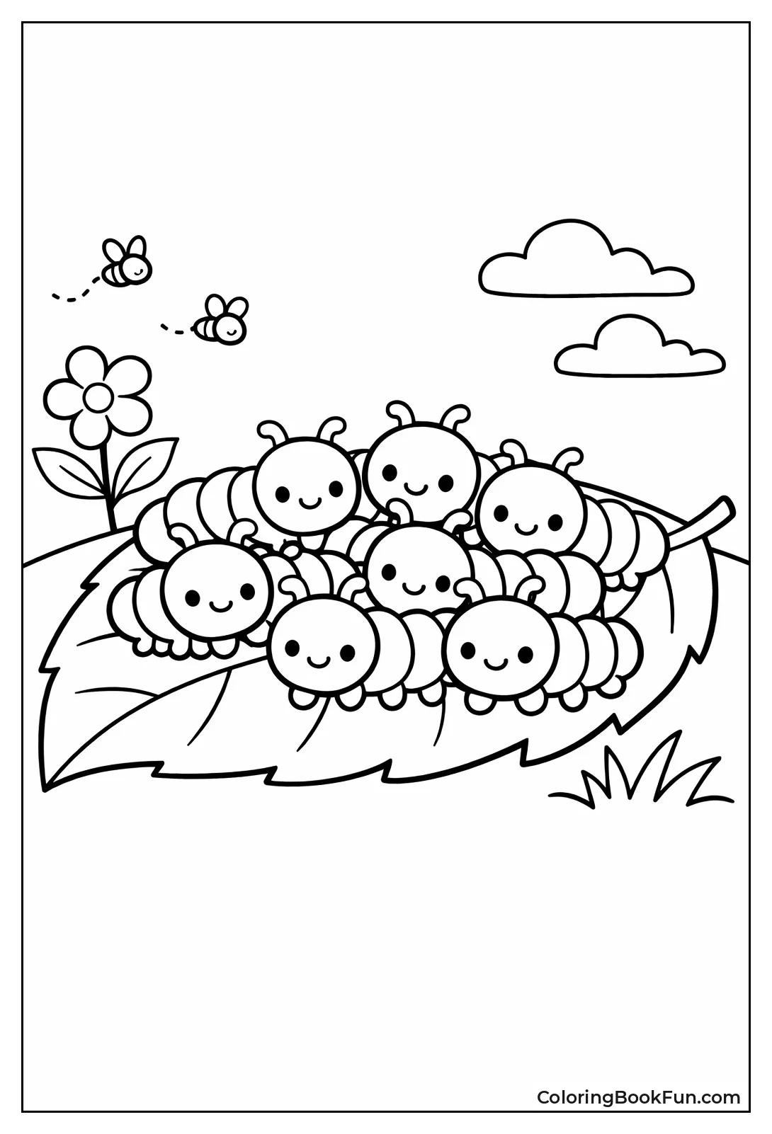 Tiny Caterpillars Huddle Close