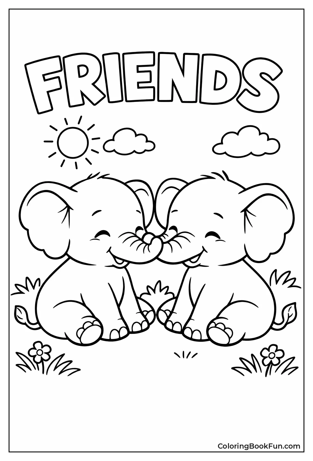 Baby Elephants Hug Trunks