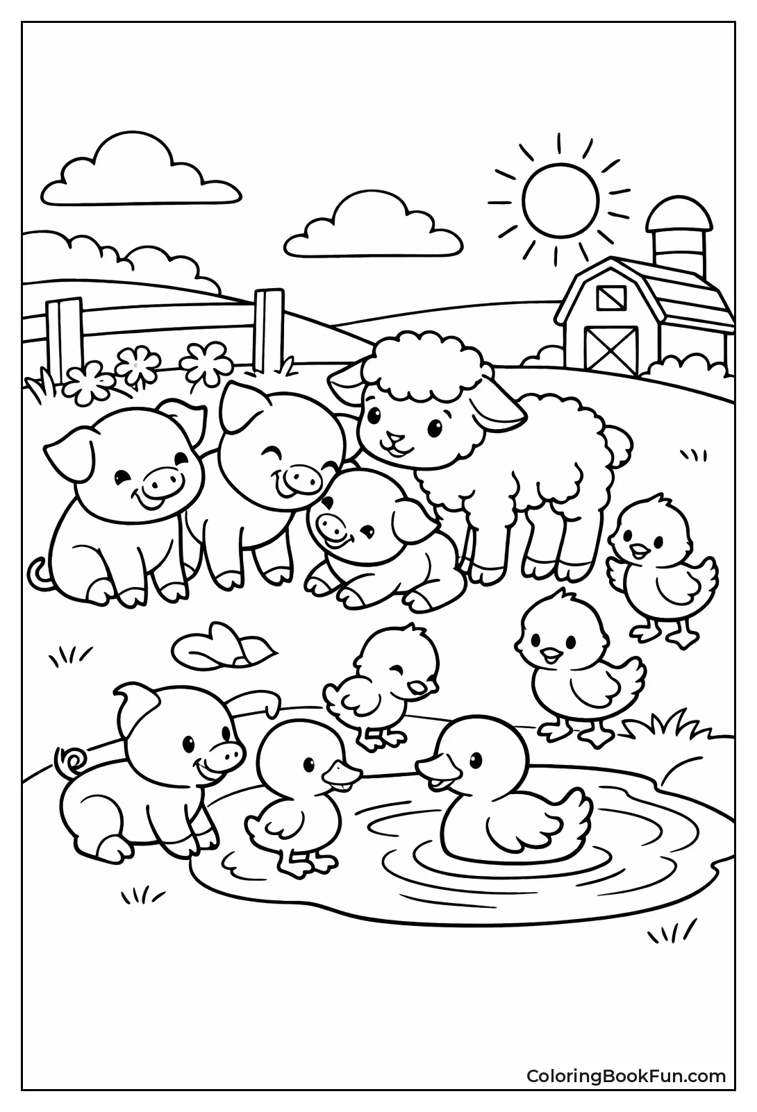 Baby Animals Playing Farm