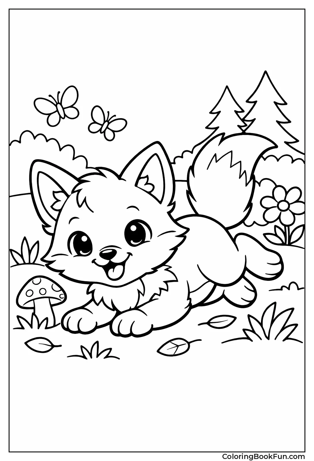 Cute Baby Fox Playing