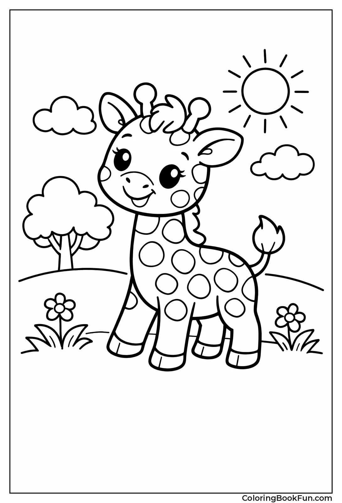 Cute Baby Giraffe Standing Playfully