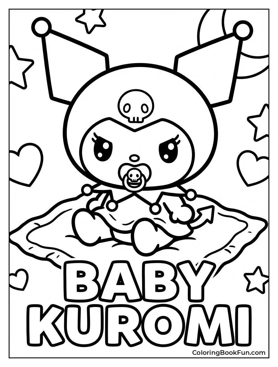 Baby Kuromi Sucks on Pacifier