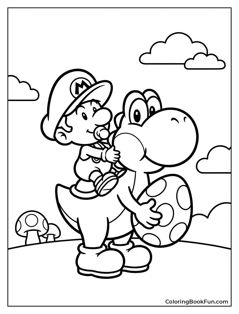 Baby Mario Rides Yoshi