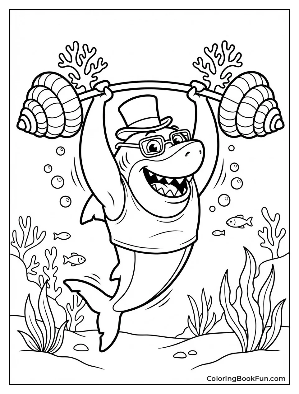 Daddy Shark Lifts Weights