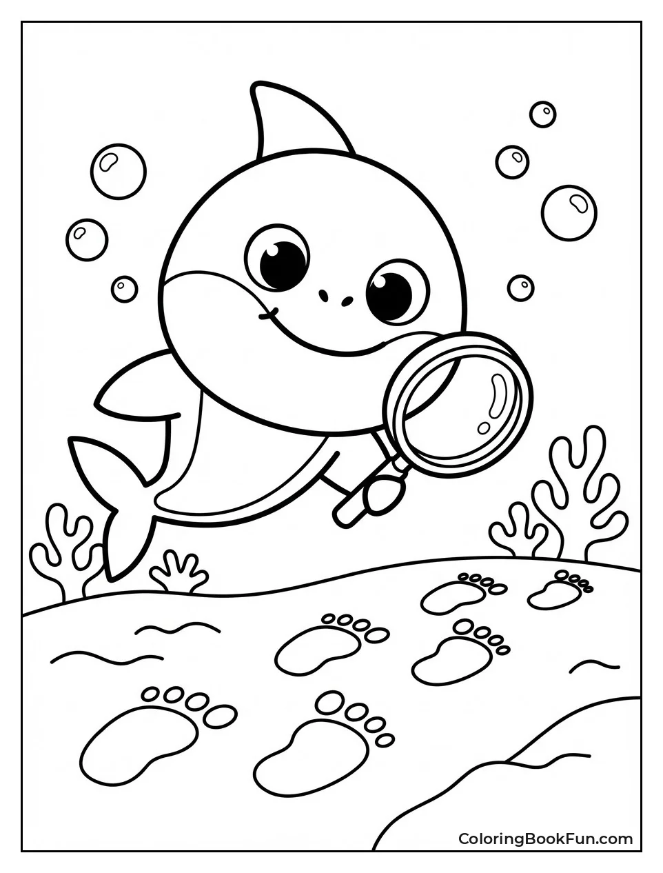 Baby Shark Follows Footprints