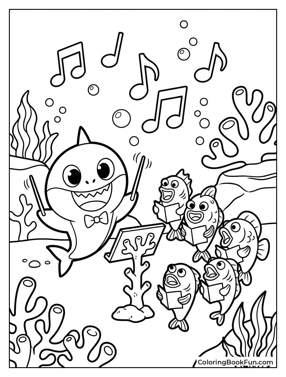 Baby Shark Leads Fish Choir