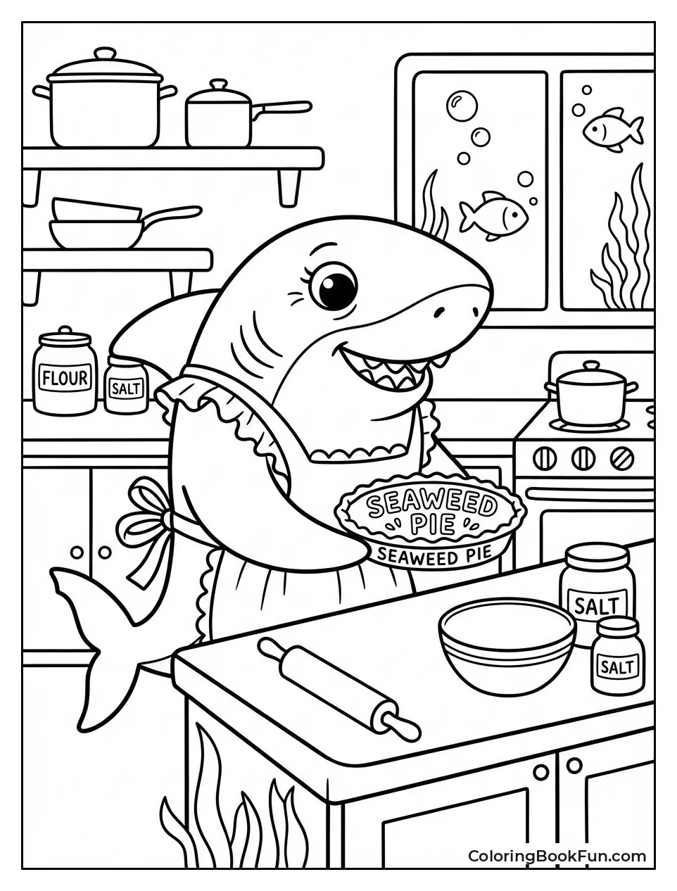 Grandma Shark Bakes Pie