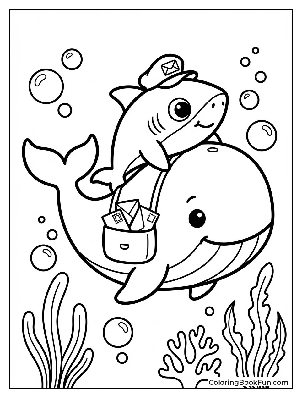 Baby Shark Rides Mail Whale