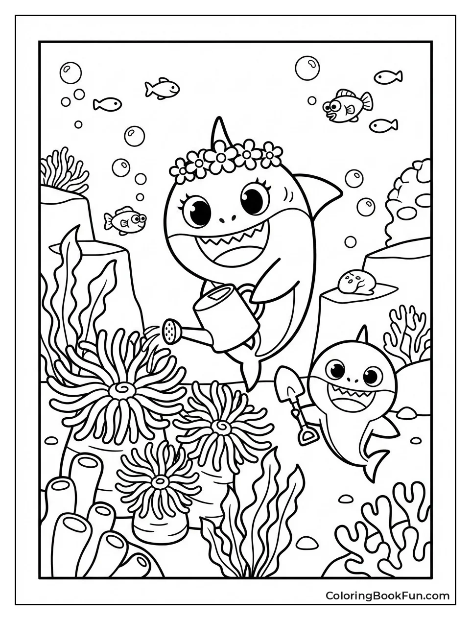 Mommy Shark Gardens Underwater