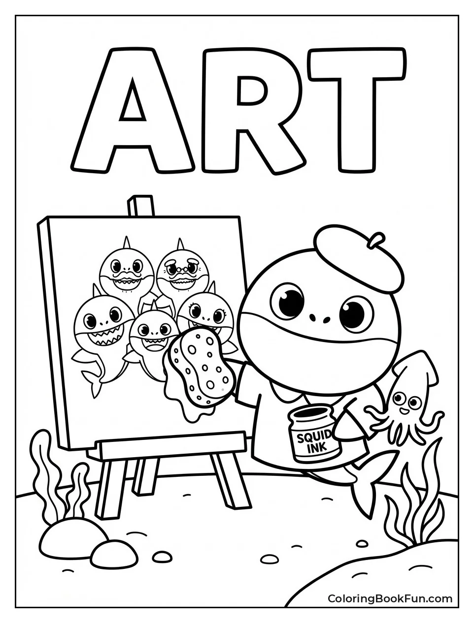 Baby Shark Paints Family