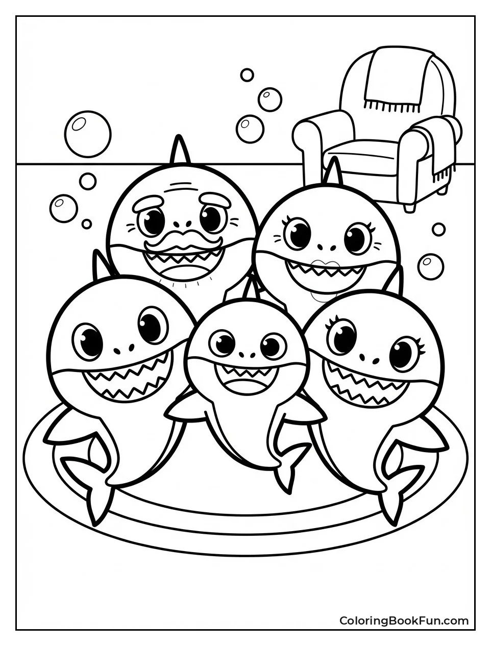 Family Sharks Hug Safely