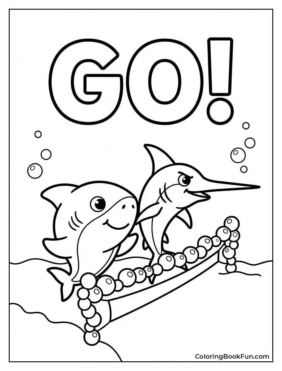 Baby Shark Races Swordfish