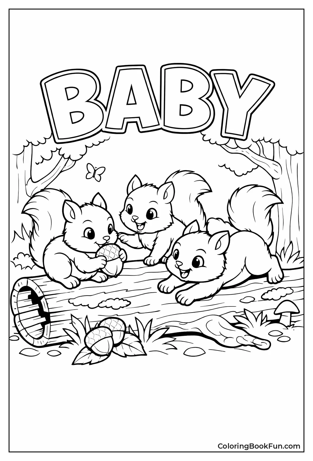 Baby Squirrels Playing Together